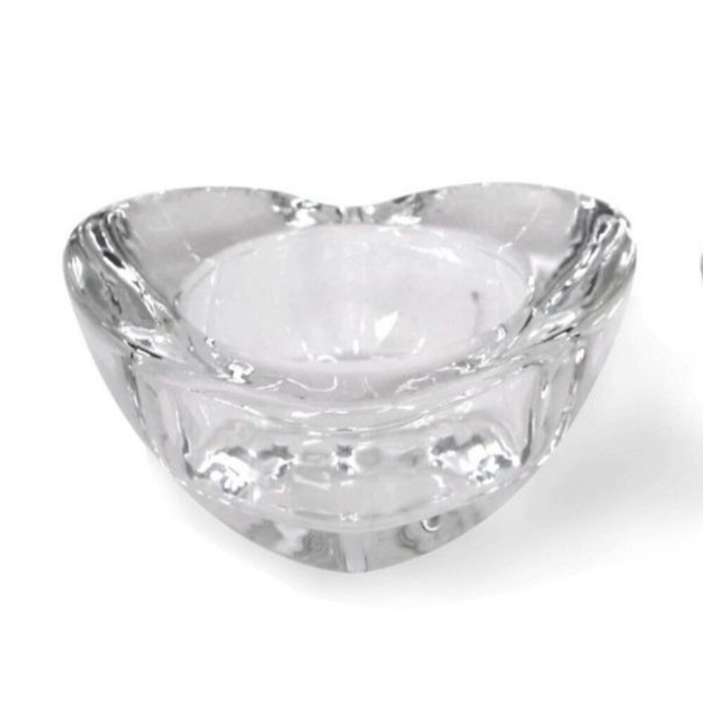 Mah Jongg Dice Dish Clear Glass Heart Shaped Ring Holder Mahjong Quick Ship